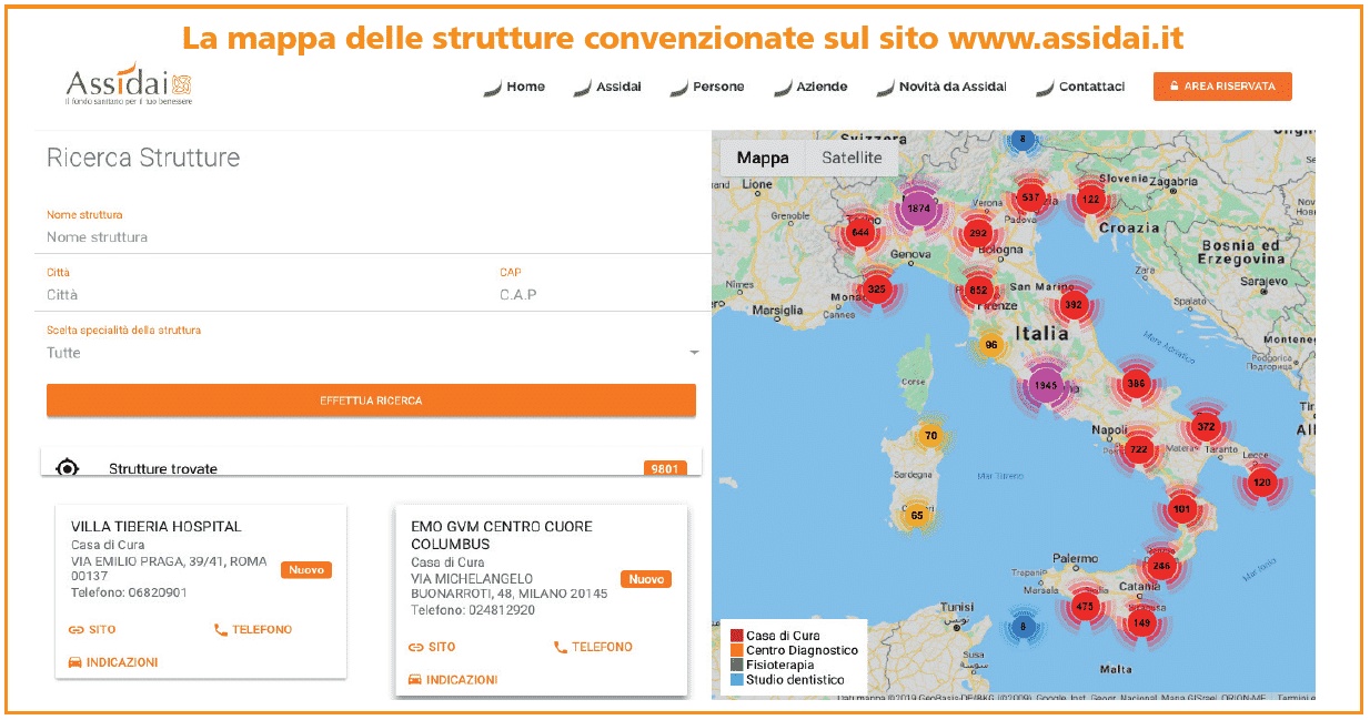 mappa convenzioni assidai